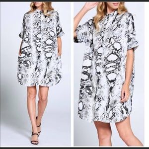 Snake print silky dress